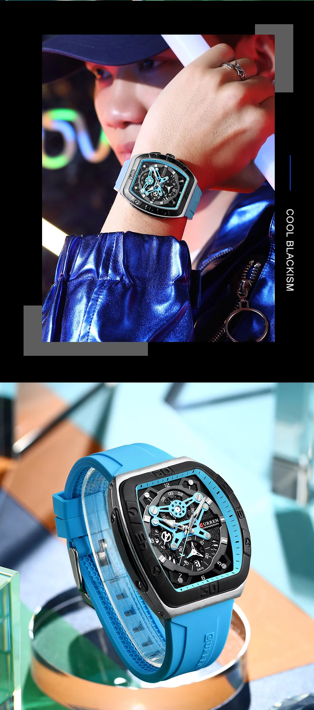 The Ultimate in Men's Luxury Timepieces Curren 8443 New Fashion Quartz Watch For Men Luxury Small Three Needle Silicon Strap Square Dial Original