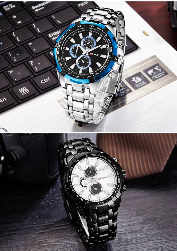 Curren  Brand Simple Fashion Casual Business Watches Men Date Waterproof Quartz Mens Watch  8023