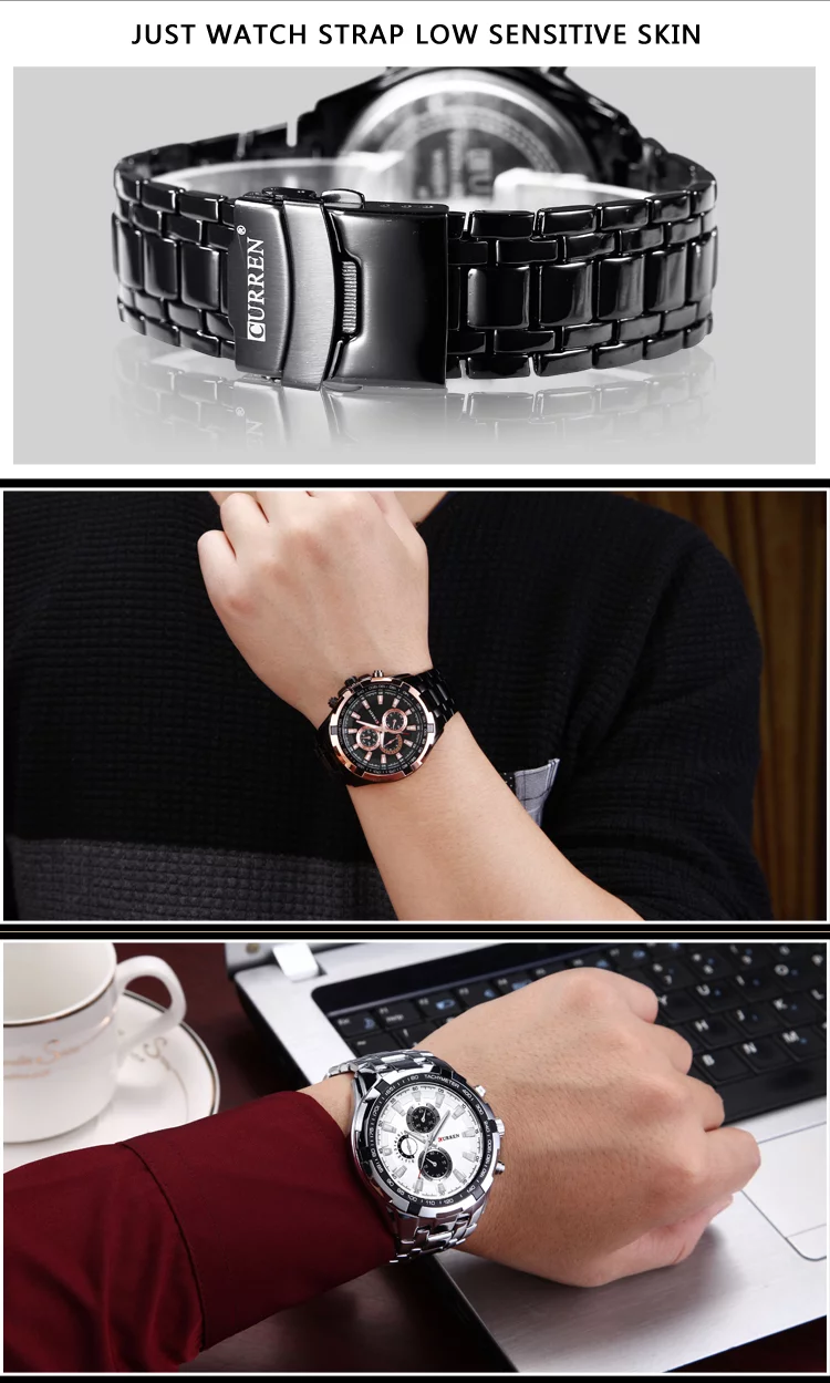 Curren  Brand Simple Fashion Casual Business Watches Men Date Waterproof Quartz Mens Watch  8023