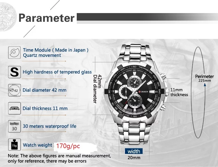 Curren  Brand Simple Fashion Casual Business Watches Men Date Waterproof Quartz Mens Watch  8023