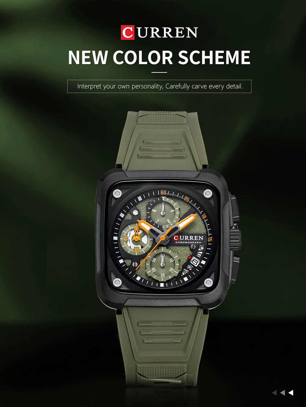 2024 Curren 8461 Men's Quartz Watch &ndash; 30m Waterproof, Luminous Hands, Date Display, Silicone Band