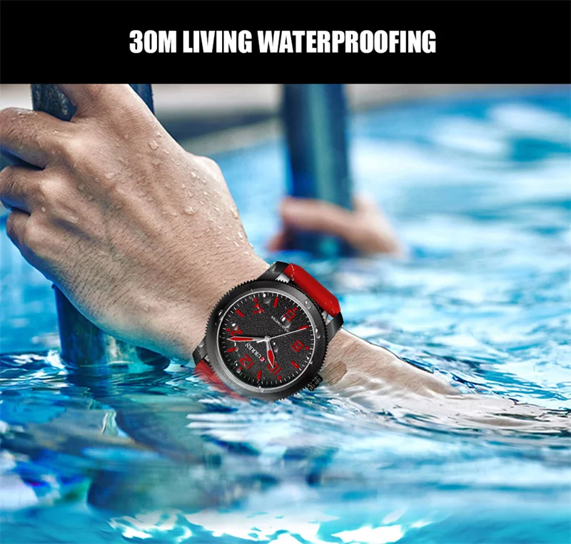 Curren 8454 Sport Men's Watch: Top Luxury Brand, Classic Waterproof Design, Black Rubber Quartz Wristwatch