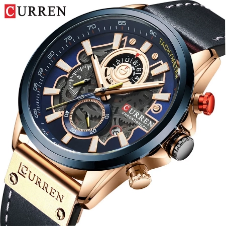CURREN Custom Logo Watch Luxury Gift Leather Watches Men Wrist Casual Quartz Man Clock Wristwatches Relogio Masculino  8380