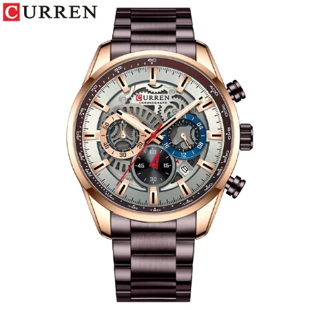 CURREN Men's Watch Luxury Casual Quartz Luminous Wristwatch Waterproof Sport Chronograph Clock Full Steel Watches 8391 