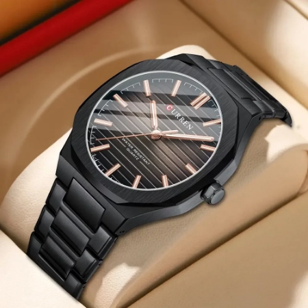 Hot Brand Curren Watch 8456 High Quality Men's Quartz Watches Fashion Polygonal Case 30m Waterproof Men's Watch
