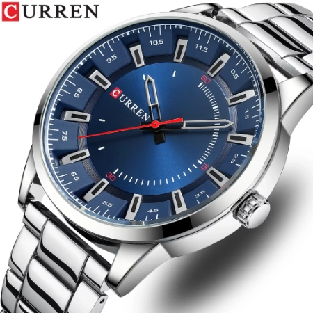 Curren 8406 Men's Fashion Quartz Watch – Simple Luxury Brand, Stainless Steel, Waterproof Wristwatch
