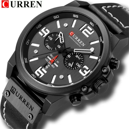 Curren 8314 Watch Top Luxury Brand Waterproof Sport Wrist Chronograph Quartz Genuine Leather Dropship Dropshipping