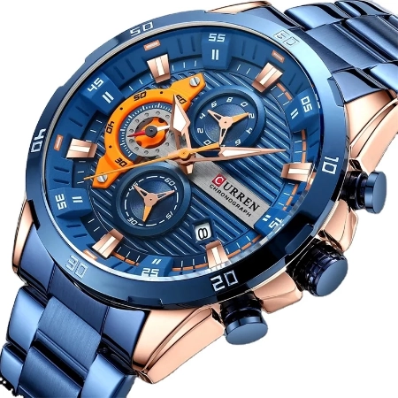 CURREN Stainless Steel Watches for Mens Creative Fashion Quartz Watches Luminous Dial Casual Wristwatches 8402