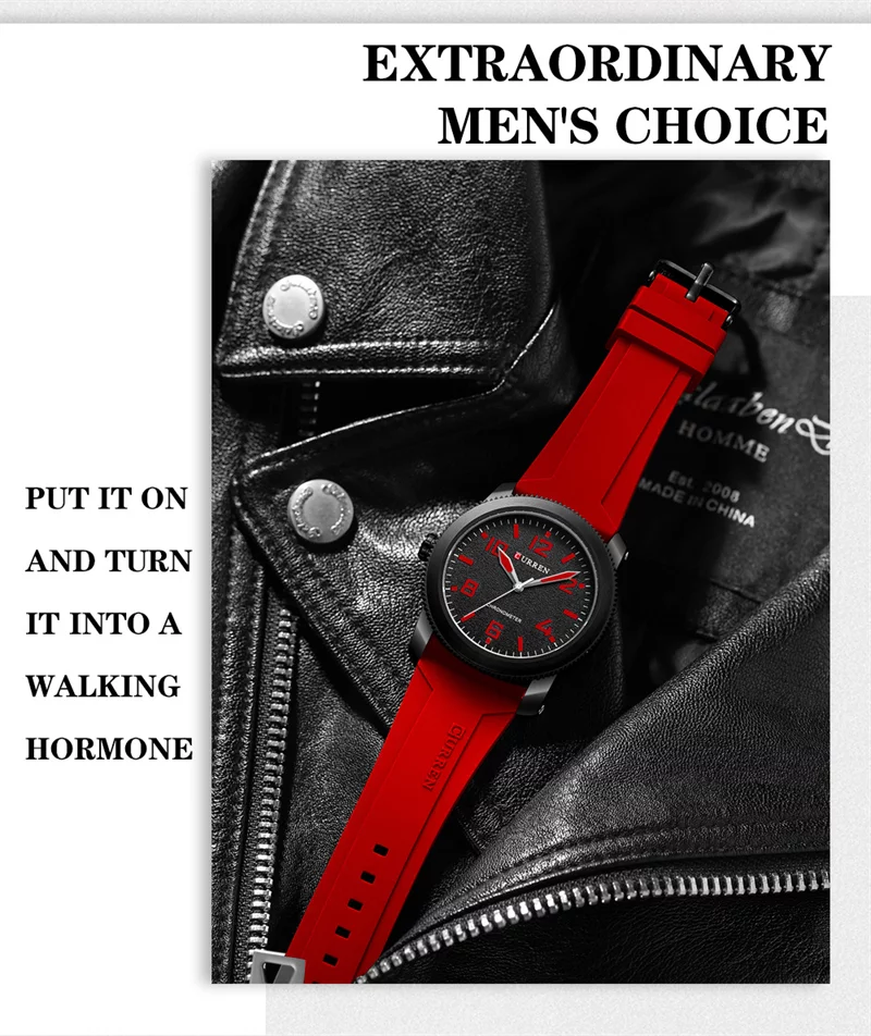 Curren 8454 Sport Men's Watch: Top Luxury Brand, Classic Waterproof Design, Black Rubber Quartz Wristwatch