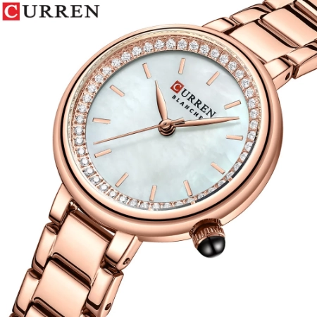 Curren 9089 Brand Women Watch Fashion Luxury Ladies Quartz Waterproof Wristwatches Stainless Steel Strap Diamond Watch