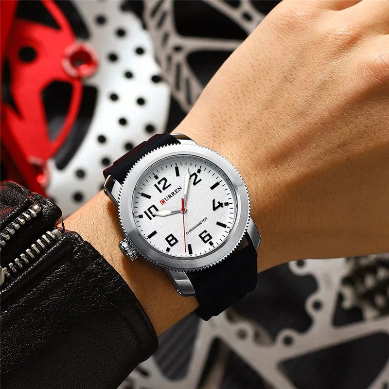 Curren 8454 Sport Men's Watch: Top Luxury Brand, Classic Waterproof Design, Black Rubber Quartz Wristwatch