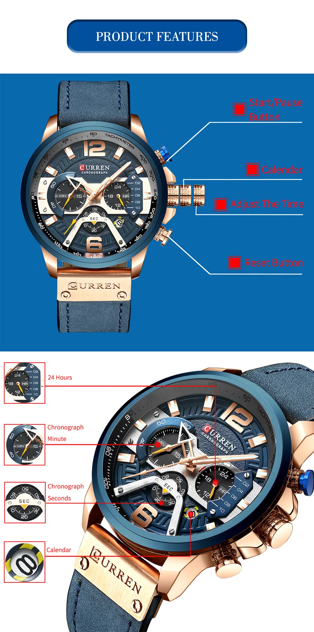 Curren 8329 Watch Men's Casual Business Quartz Wristwatch Hot Sale