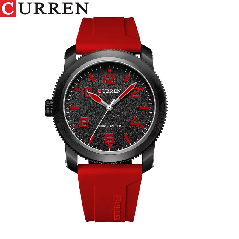 Curren 8454 Sport Men's Watch: Top Luxury Brand, Classic Waterproof Design, Black Rubber Quartz Wristwatch
