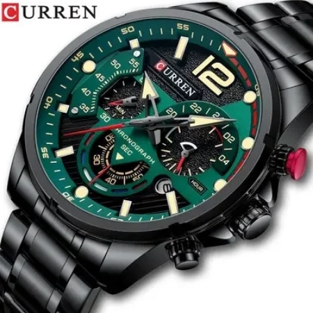 CURREN Sport Watch Men Luminous Chronograph Stainless Steel Reloj Male Wristwatches  Quartz Watch 8395 