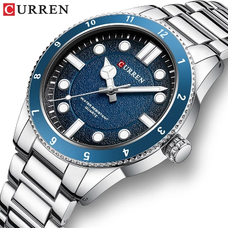 CURREN Men's Quartz Stainless Steel Watch - A Timepiece of Luxury and Simplicity 8450