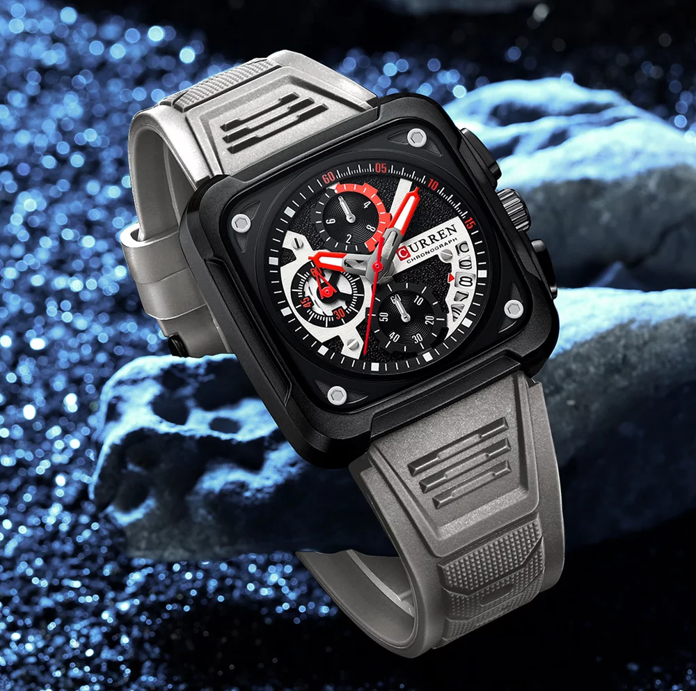 2024 Curren 8461 Men's Quartz Watch &ndash; 30m Waterproof, Luminous Hands, Date Display, Silicone Band