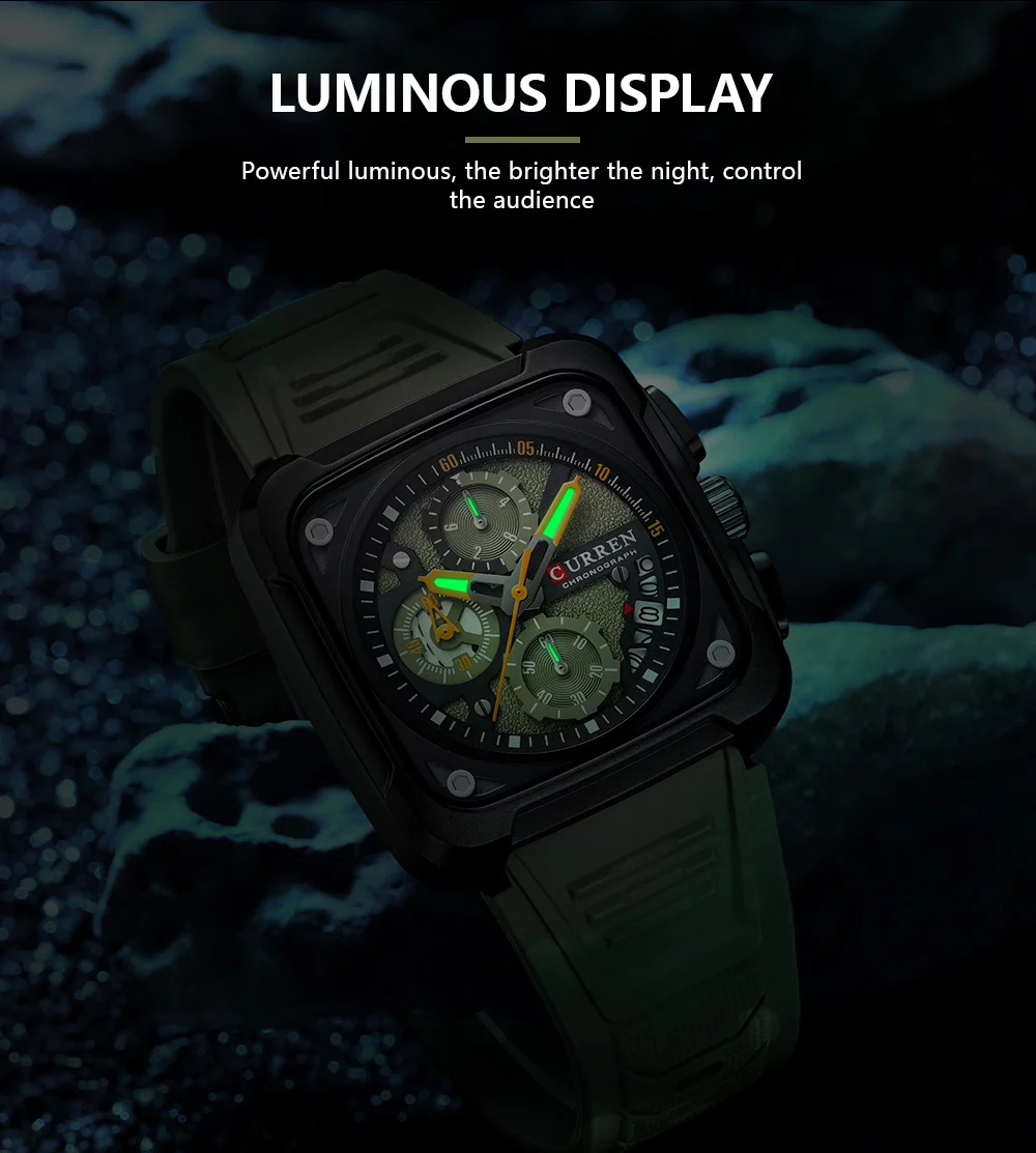 2024 Curren 8461 Men's Quartz Watch &ndash; 30m Waterproof, Luminous Hands, Date Display, Silicone Band