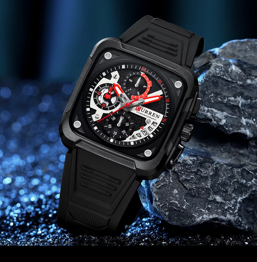 2024 Curren 8461 Men's Quartz Watch &ndash; 30m Waterproof, Luminous Hands, Date Display, Silicone Band