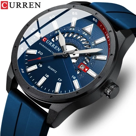 Curren 8421 Sport Man Japan Quartz Watches Sports Silicon Auto Datewatch Silicone Best Men Watches