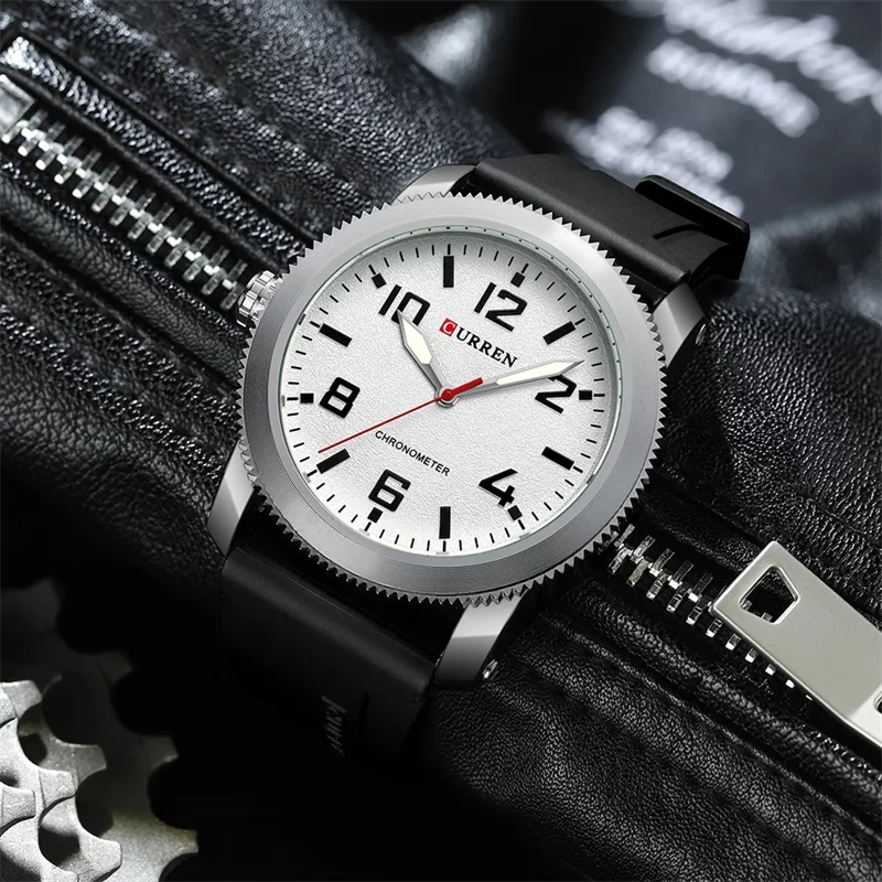 Curren 8454 Sport Men's Watch: Top Luxury Brand, Classic Waterproof Design, Black Rubber Quartz Wristwatch