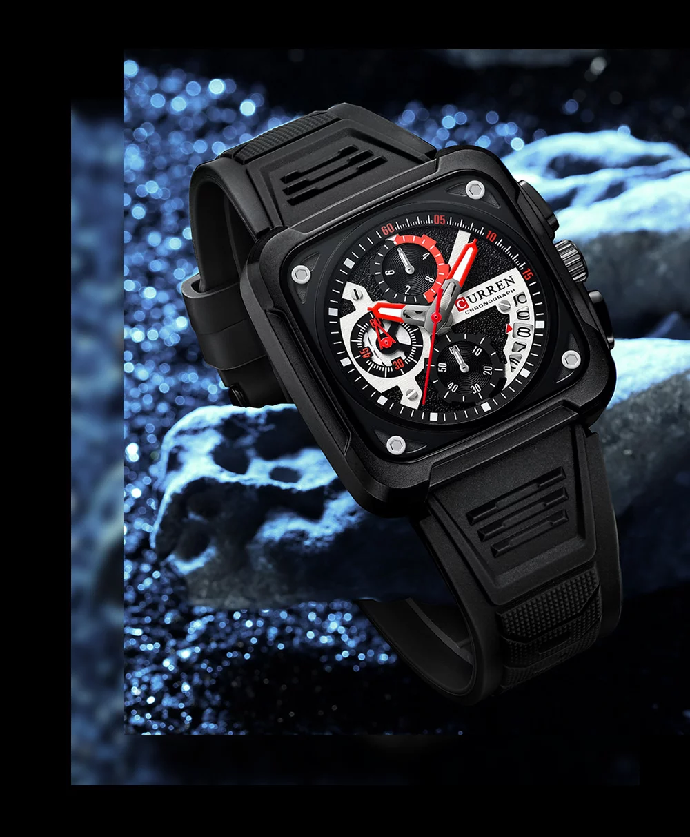 2024 Curren 8461 Men's Quartz Watch &ndash; 30m Waterproof, Luminous Hands, Date Display, Silicone Band