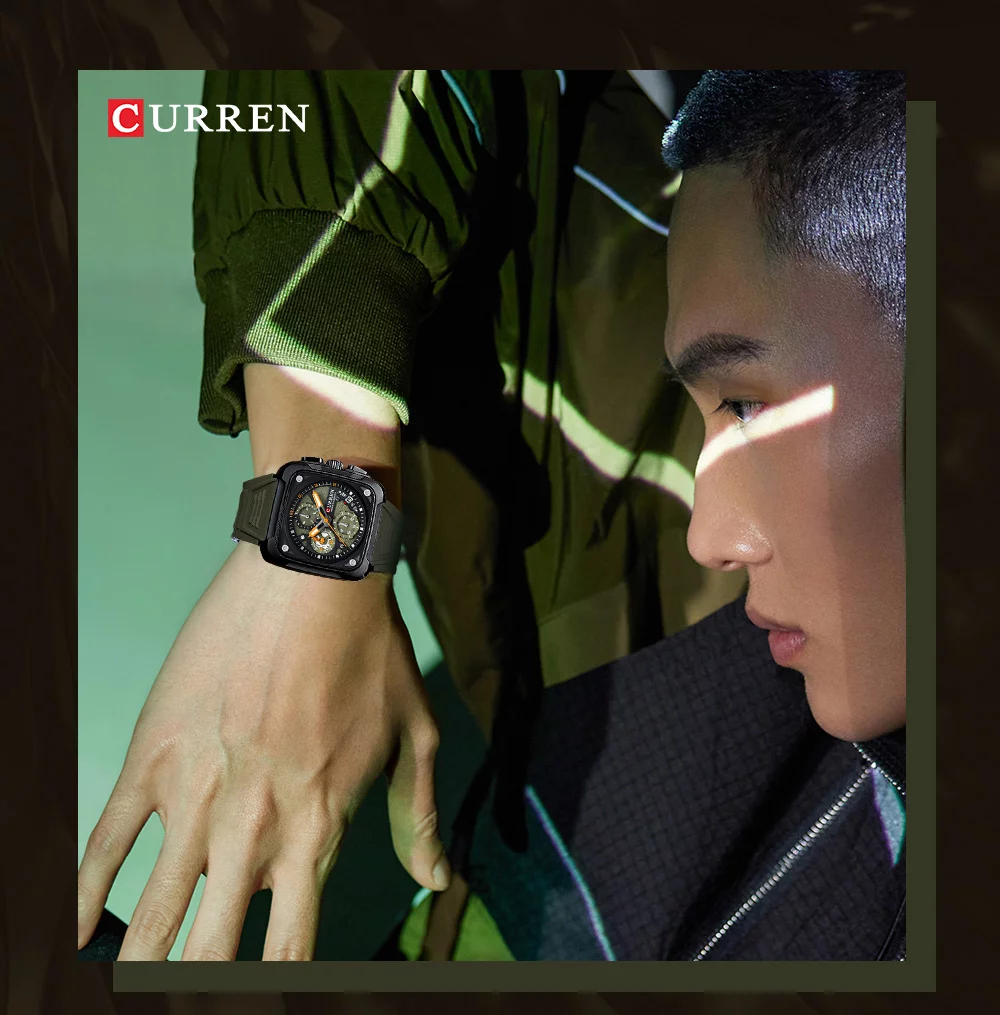 2024 Curren 8461 Men's Quartz Watch &ndash; 30m Waterproof, Luminous Hands, Date Display, Silicone Band
