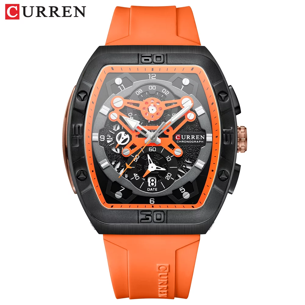 The Ultimate in Men's Luxury Timepieces Curren 8443 New Fashion Quartz Watch For Men Luxury Small Three Needle Silicon Strap Square Dial Original