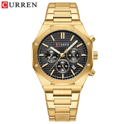 Curren 8440 Quartz Men Watches Chronograph Sports Stainless Steel