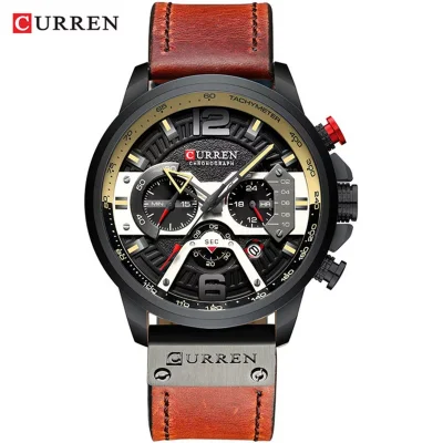 CURREN Men's Watch Casual Sport Watches for Men Top Brand Luxury Casual Leather Wrist Watch 8329