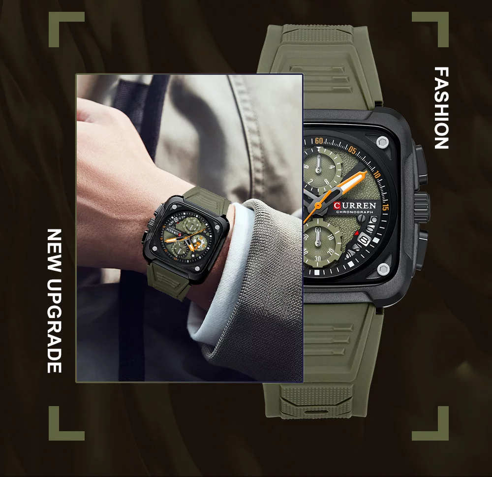 2024 Curren 8461 Men's Quartz Watch &ndash; 30m Waterproof, Luminous Hands, Date Display, Silicone Band