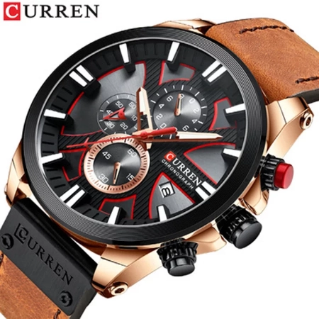 Curren Luxury Brand Logo Watch Leather Quartz Watches Men Wrist Fashion Chronograph Wristwatch Male Relogio Masculino 8346