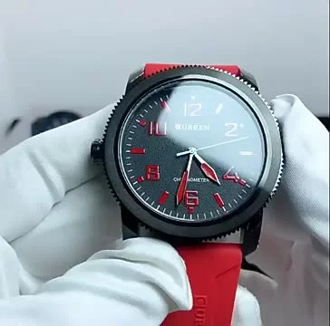 Curren 8454 Sport Men Watch Top Luxury Brand Classic Waterproof Male Clock Black Rubber Quartz Original Man Wristwatch