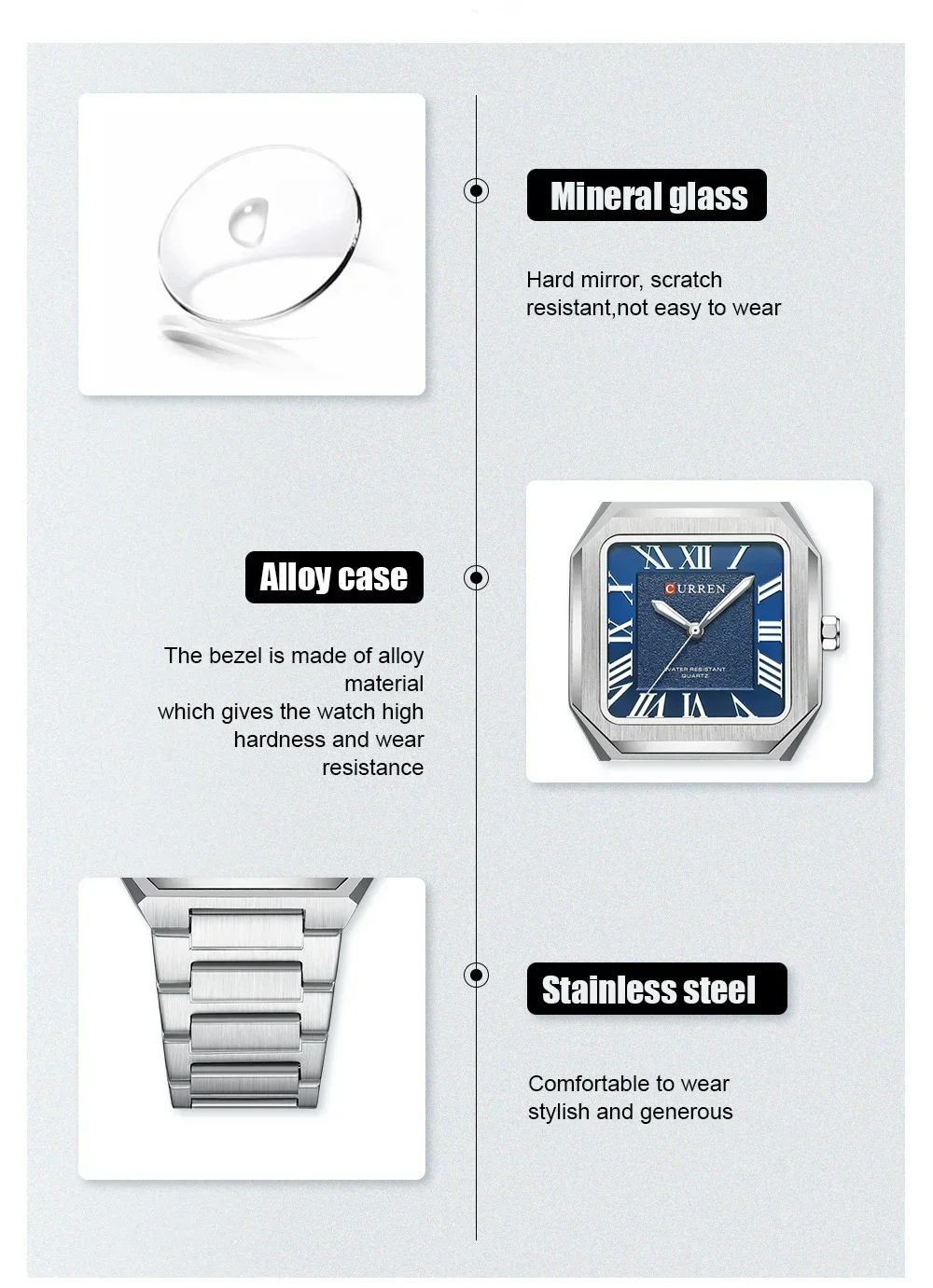 Curren 8489 alloy case and stainless steel strap