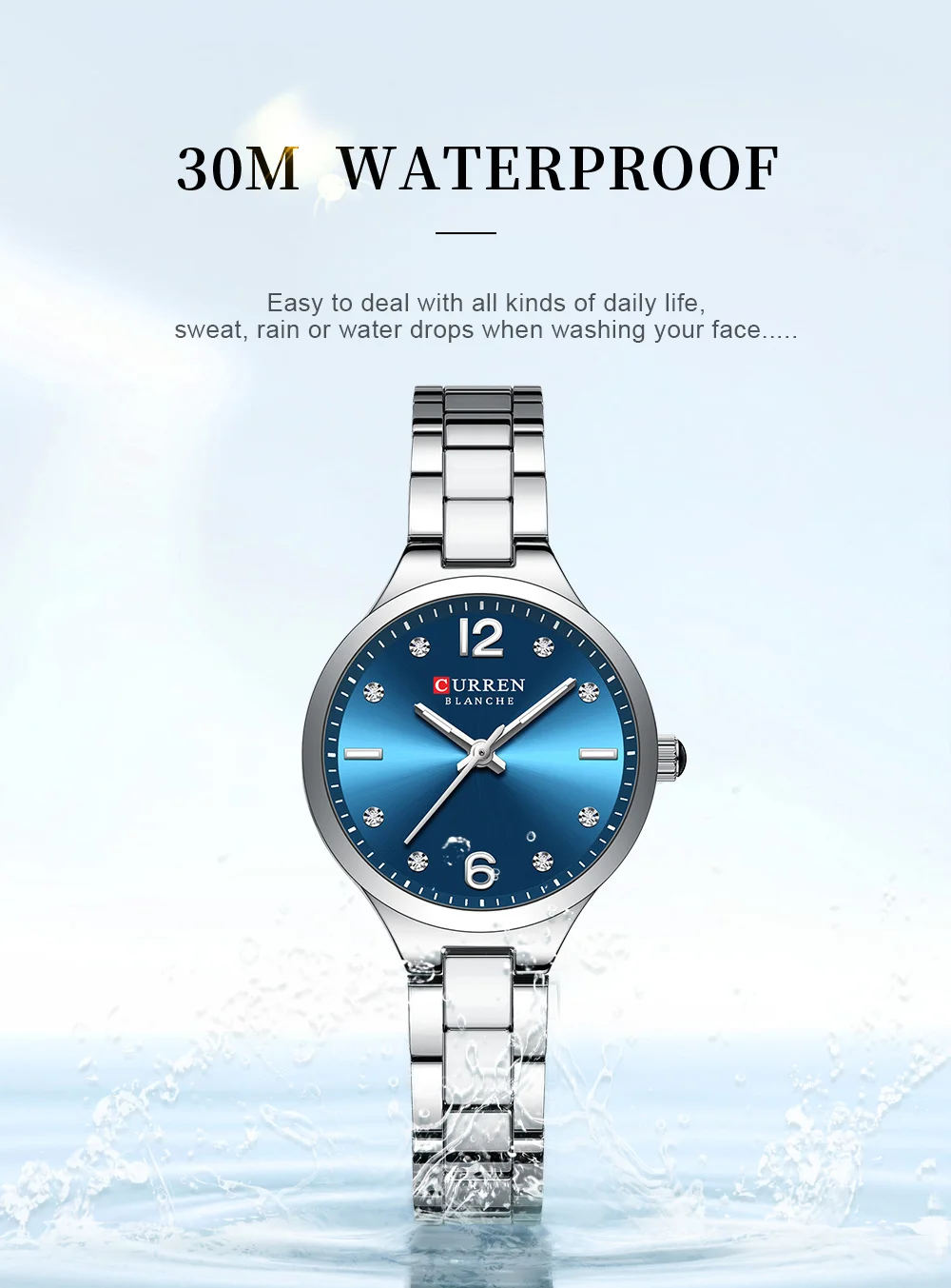 Curren 9105 Fashion Ladies Women Watches Waterproof Girl Wristwatch