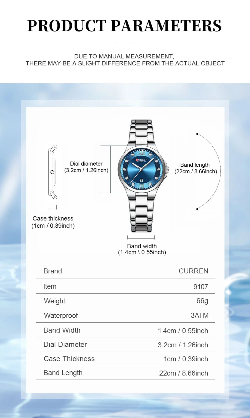 CURREN 9107 Women Watch Elegant Sport Analog Wristwatch Wholesale