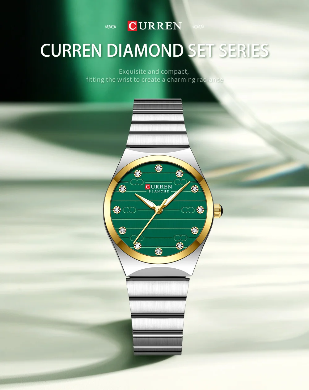Curren 9110 Casual Women Quartz Watch Steel Strap Waterproof