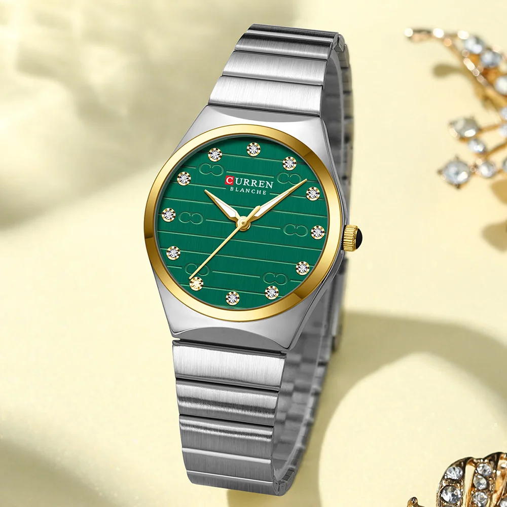 Curren 9110 Casual Women Quartz Watch Steel Strap Waterproof