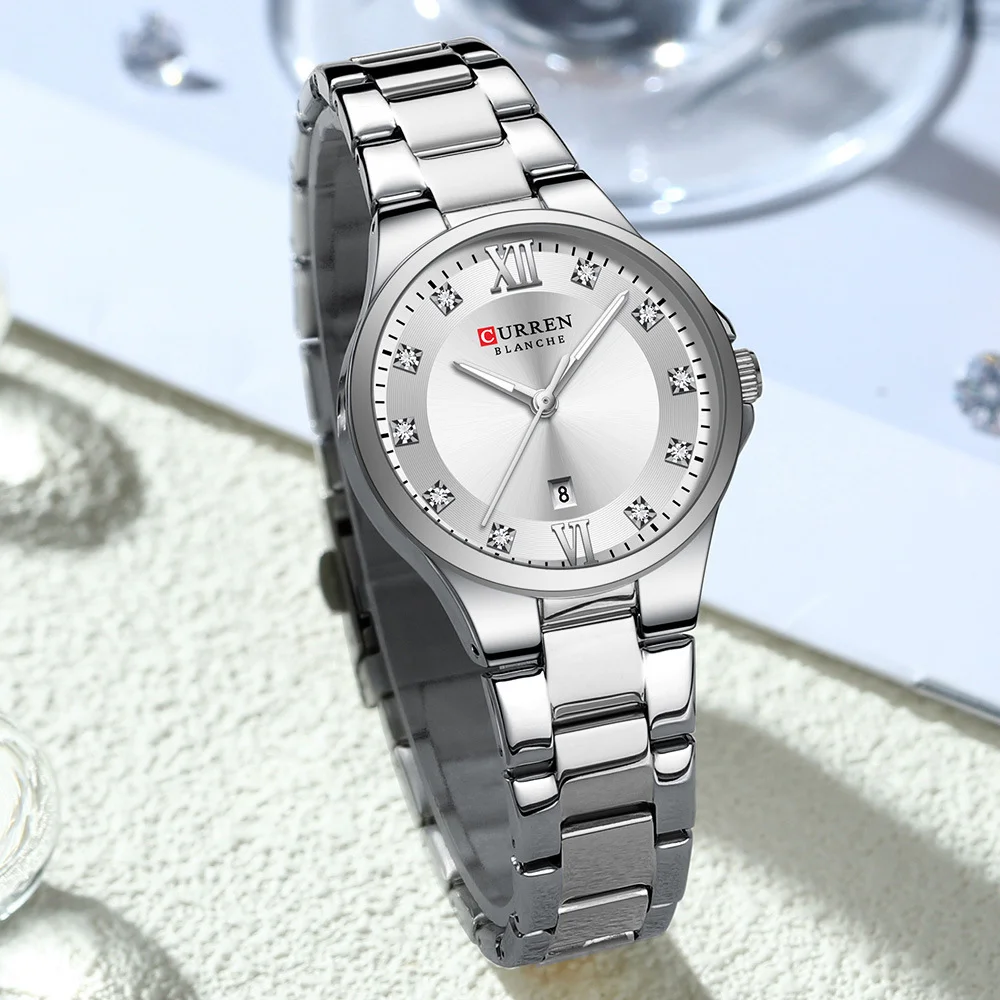CURREN 9107 Elegant Women’s Sport Analog Quartz Watch – Stainless Steel Wholesale Wristwatch for Ladies