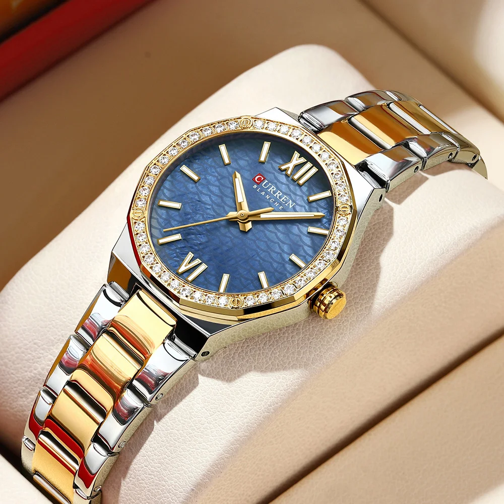 Curren 9103 Womens Stainless Steel Quartz Watch Elegant Waterproof