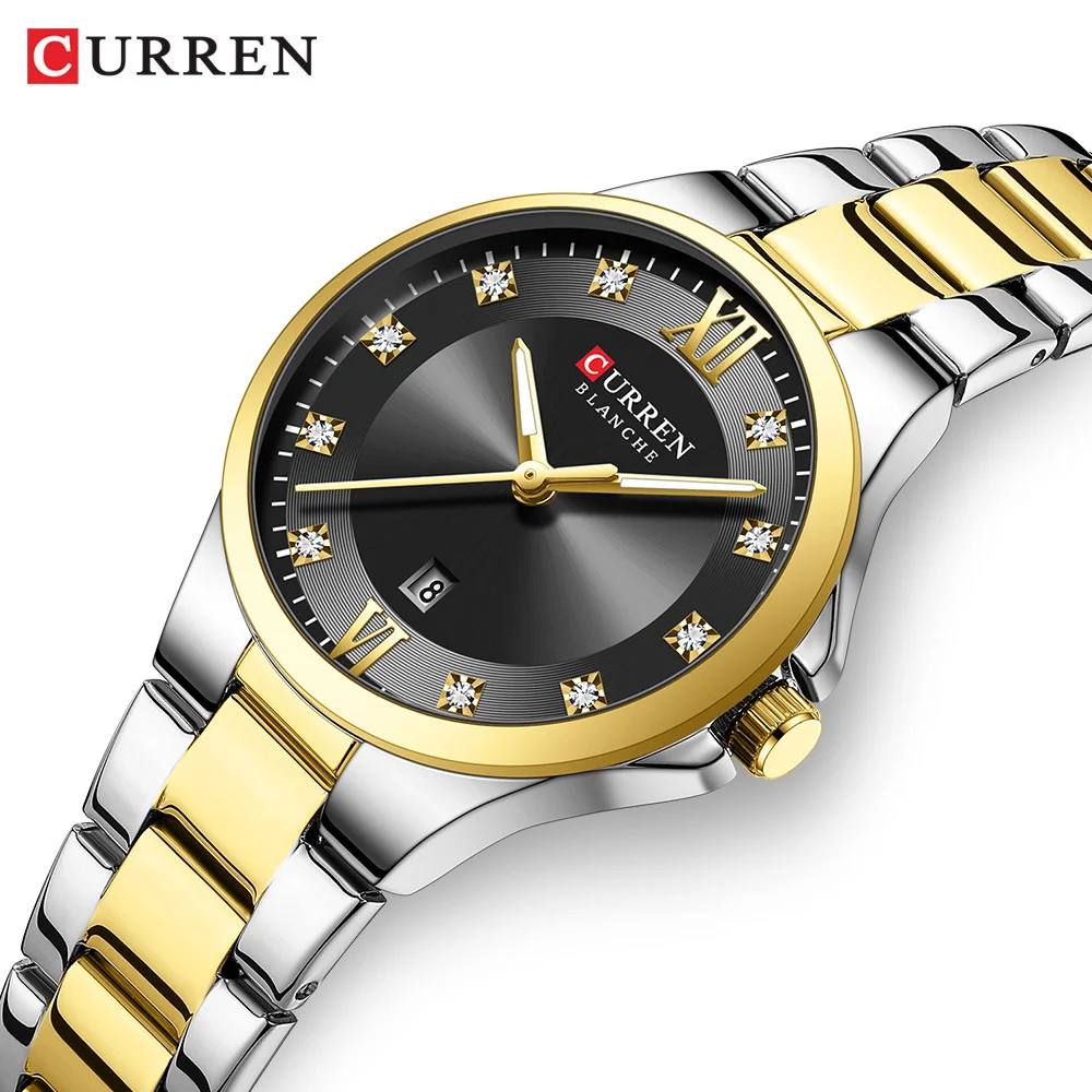 CURREN 9107 Elegant Women’s Sport Analog Quartz Watch – Stainless Steel Wholesale Wristwatch for Ladies
