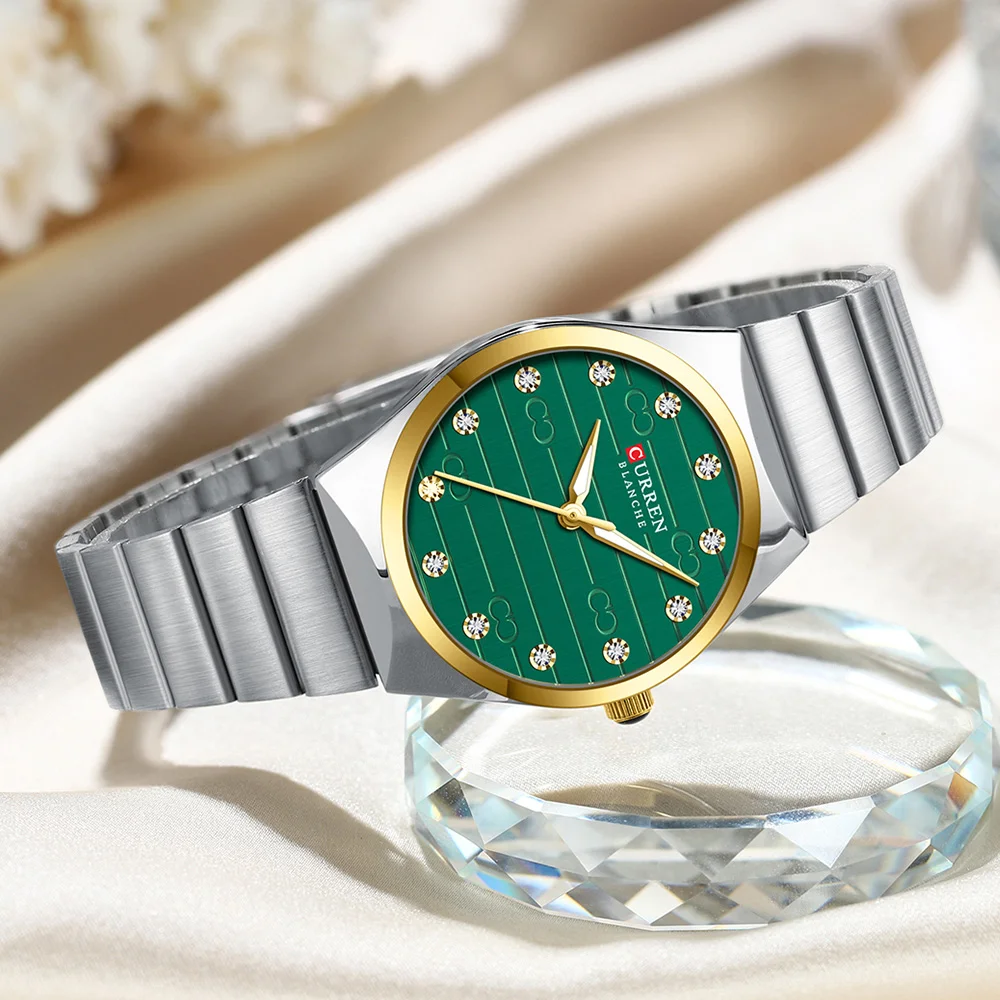 Curren 9110 Casual Women Quartz Watch Steel Strap Waterproof