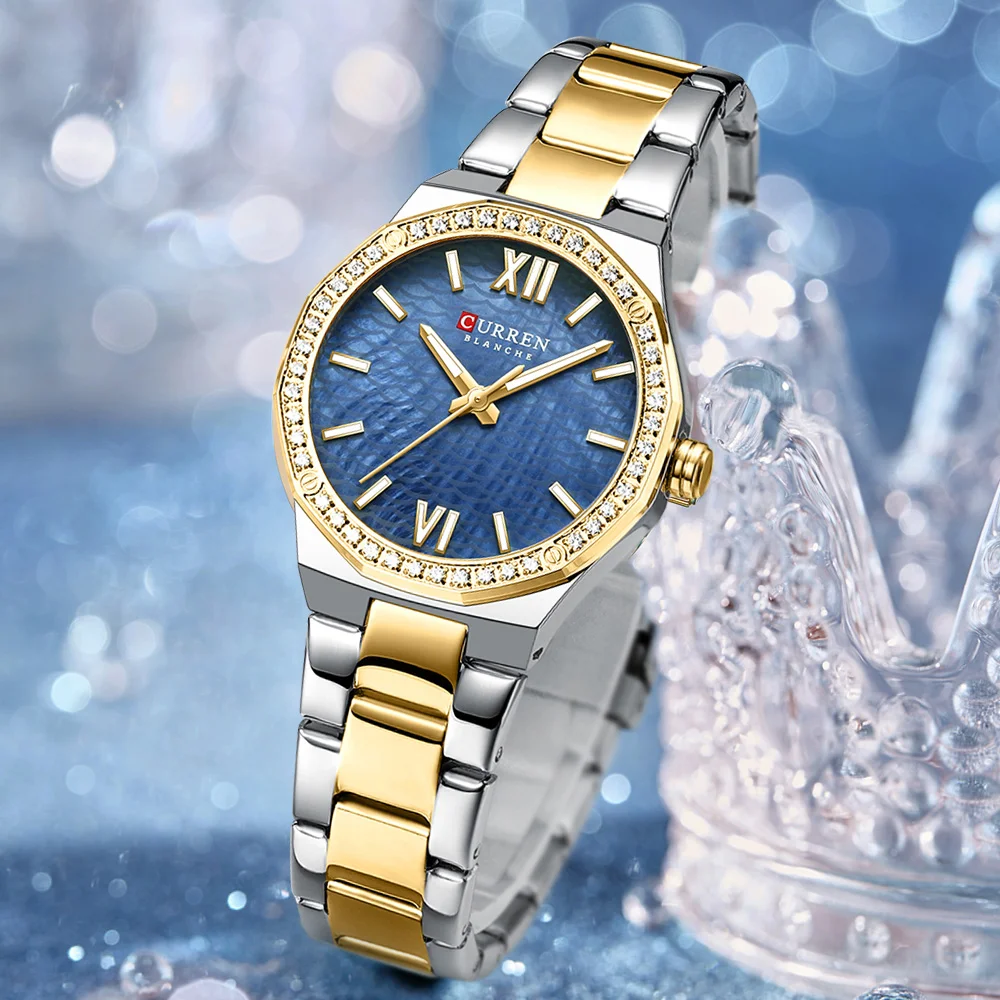 Curren 9103 Womens Stainless Steel Quartz Watch Elegant Waterproof