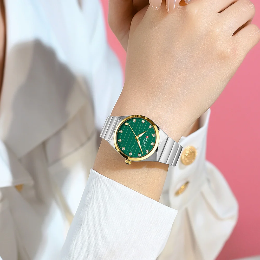 Curren 9110 Casual Women Quartz Watch Steel Strap Waterproof