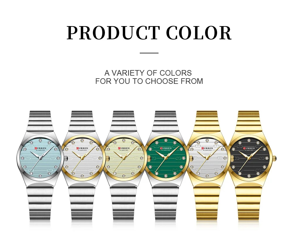 Curren 9110 Casual Women Quartz Watch Steel Strap Waterproof
